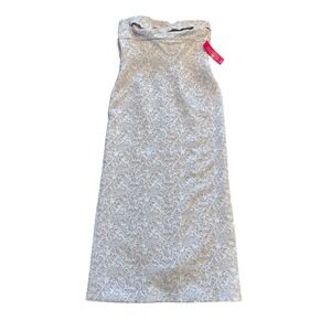 Alex Marie Jacquard Evening Gown Lavender Maxi Strapless Bow Sparkle Size 16 NWT